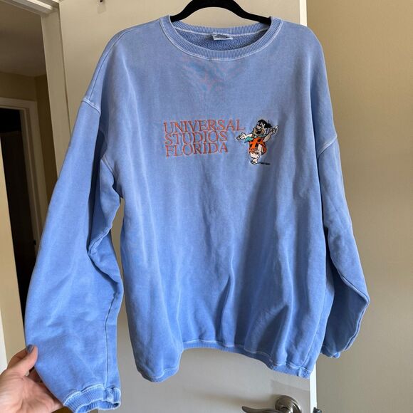 Vintage 1984 Universal Studios Florida Crewneck Sweatshirt Fred Flintstone XL - Picture 8 of 12
